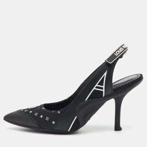 Archlight Size 38 Monogram Satin and Leather Slingback Pumps - Louis Vuitton - Modalova
