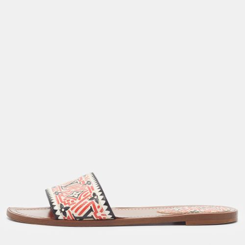 Lock It Size 39 Coated Canvas and Leather Flat Slide - Louis Vuitton - Modalova