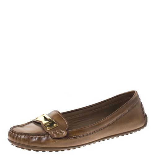 Louis Vuitton Brown Leather Penny Loafers Size 38 - Louis Vuitton - Modalova