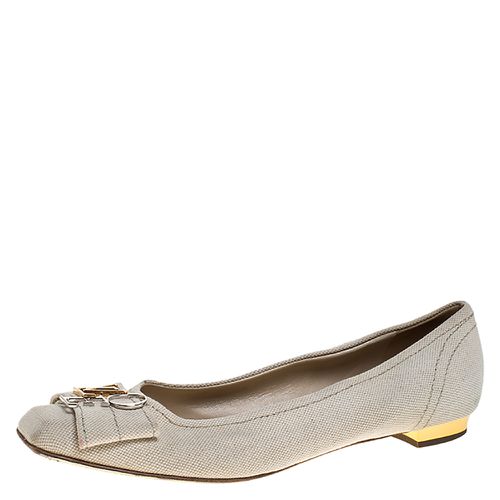 Louis Vuitton Off-White Canvas Love Logo Ballet Flats Size 39.5 - Louis Vuitton - Modalova