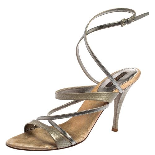 Python Embossed And Leather Strappy Sandals Size 40 - Louis Vuitton - Modalova