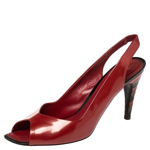 Louis Vuitton Red Patent Leather Peep Toe Sandals Size 39 - Louis Vuitton - Modalova