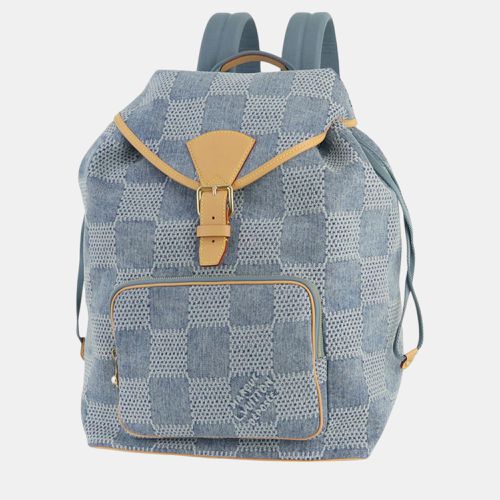 Louis Vuitton Blue Damier Denim 3D Montsouris Backpack - Louis Vuitton - Modalova