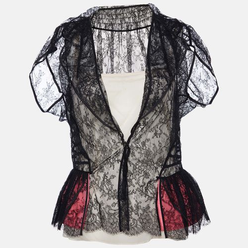 Louis Vuitton Black Lace Sheer Flared Top M - Louis Vuitton - Modalova