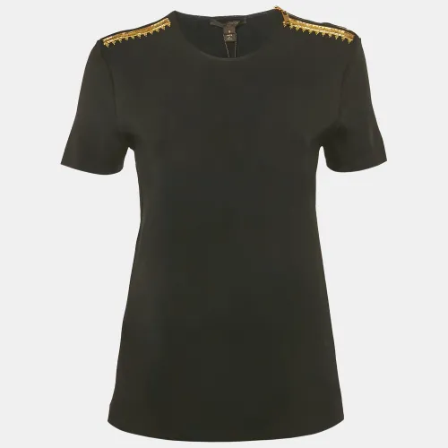 Louis Vuitton Black Embellished Jersey Top S - Louis Vuitton - Modalova