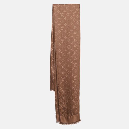 Louis Vuitton Brown Monogram Silk Blend Classic Shawl - Louis Vuitton - Modalova