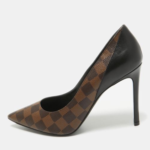 Black Damier Ebene Canvas and Leather Chérie Pumps Size 39 - Louis Vuitton - Modalova