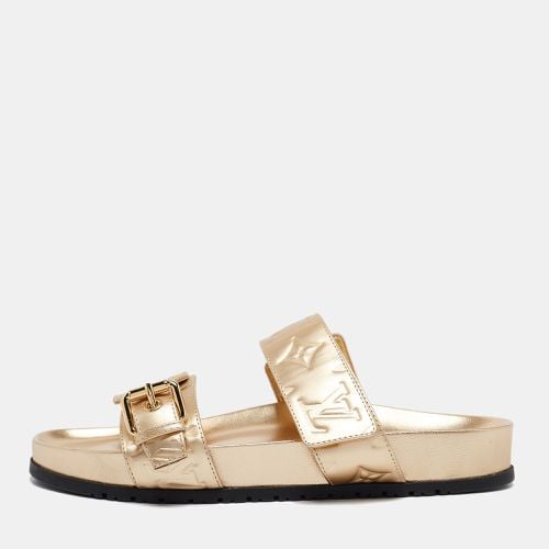 Louis Vuitton Gold Leather Bom Dia Comfort Flat Sandals Size 37.5 - Louis Vuitton - Modalova