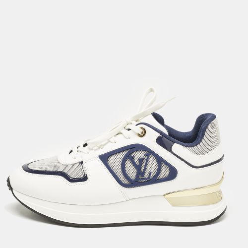 Louis Vuitton White/Navy Blue Leather and Canvas Neo Run Away Sneakers Size 39 - Louis Vuitton - Modalova