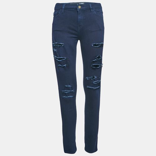 Love Moschino Navy Blue Ripped Denim Skinny Jeans M Waist 29" - Love Moschino - Modalova