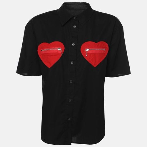 Love Moschino Black Cotton Heart Pocket Polo Shirt M - Love Moschino - Modalova