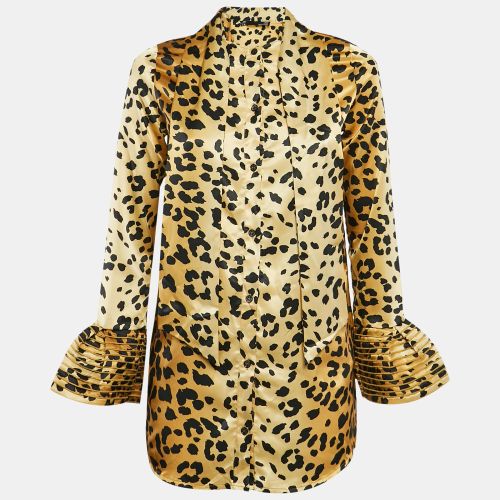 Love Moschino Brown Leopard Print Satin Mini Dress S - Love Moschino - Modalova