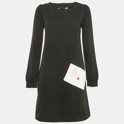 Love Moschino Black Viscose Heart Detail Mini Long Sleeve Dress S - Love Moschino - Modalova