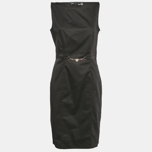 Love Moschino Black Cotton Waist Metal Embellished Short Dress L - Love Moschino - Modalova