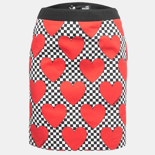 Love Moschino Black Hearts Print Cotton Mini Skirt S - Love Moschino - Modalova