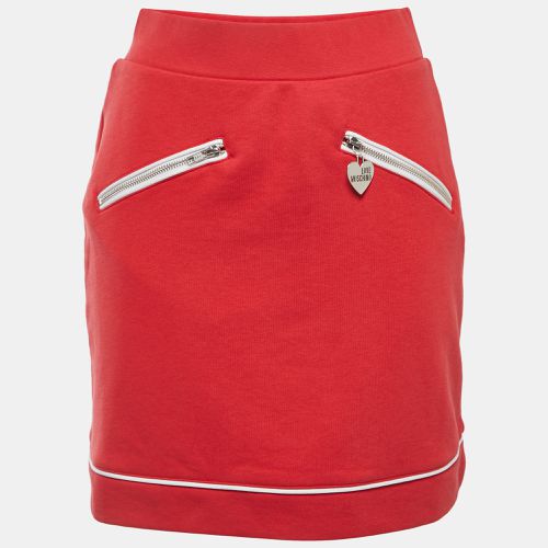 Love Moschino Red Knit Zip Detailed Mini Skirt S - Love Moschino - Modalova