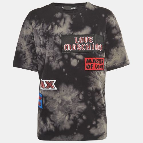 Love Moschino Black Tie-Dye Applique Short Sleeve T-Shirt S - Love Moschino - Modalova