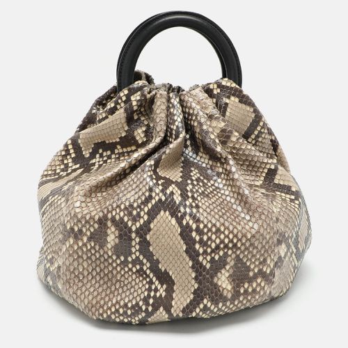 Loewe Brown/Beige Python Bounce Bucket Bag - Loewe - Modalova