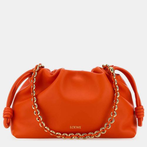 Loewe Fluo Orange Nappa Leather Medium Flamenco Clutch Bag - Loewe - Modalova