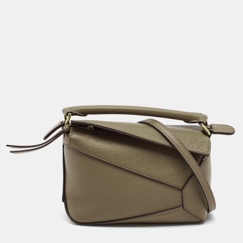 Puzzle Mini khaki Leather Shoulder Bag - Loewe - Modalova