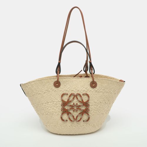 Anagram Medium /Brown Leather and Raffia Tote - Loewe - Modalova