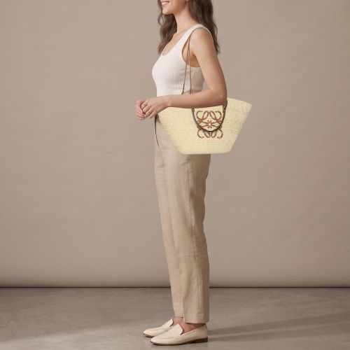 Anagram Medium /Brown Leather and Raffia Tote - Loewe - Modalova