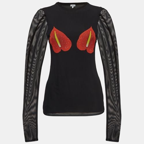 Loewe Black Mesh Anthurium Printed Full Sleeves Top L - Loewe - Modalova