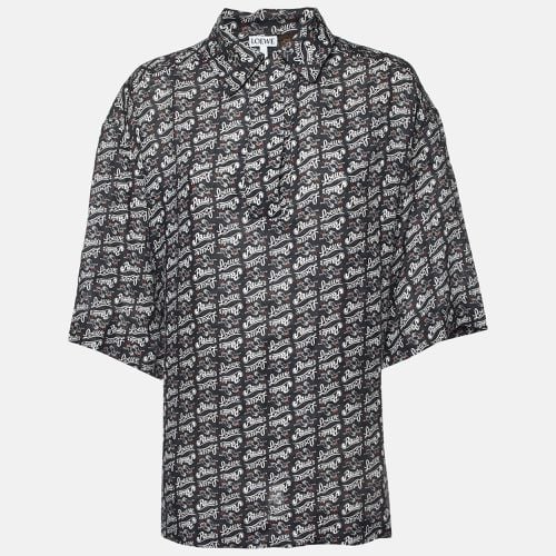 Printed Linen Collared T-shirt XS - Loewe - Modalova