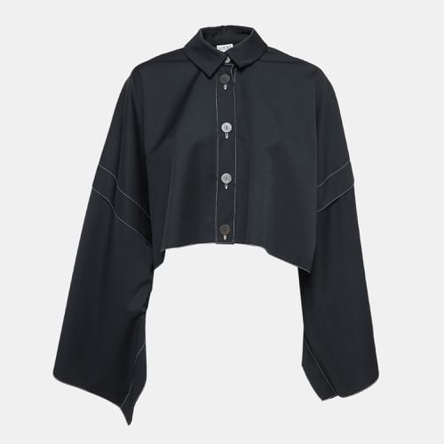 Loewe Black Gabardine Button Front Poncho Top S - Loewe - Modalova