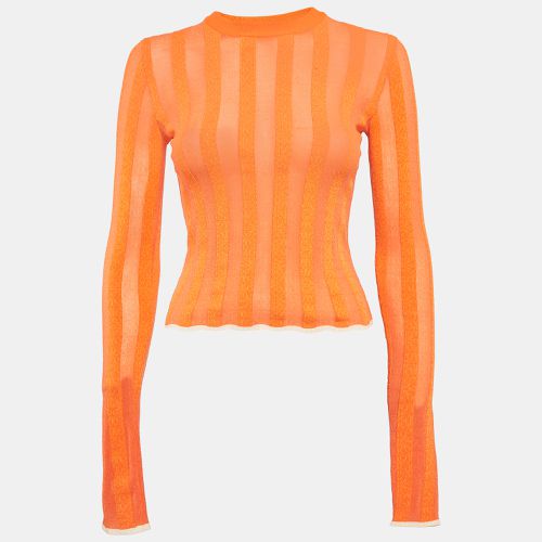 Loewe Orange Logo Jacquard Knit Long Sleeve Top S - Loewe - Modalova