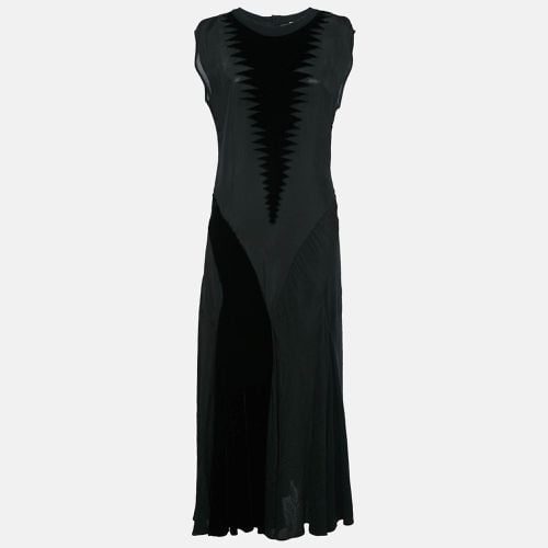 Crepe Velvet Panel Detail Sleeveless Maxi Dress M - Loewe - Modalova