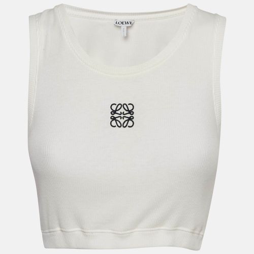 Anagram Embroidered Rib Knit Crop Tank Top M - Loewe - Modalova