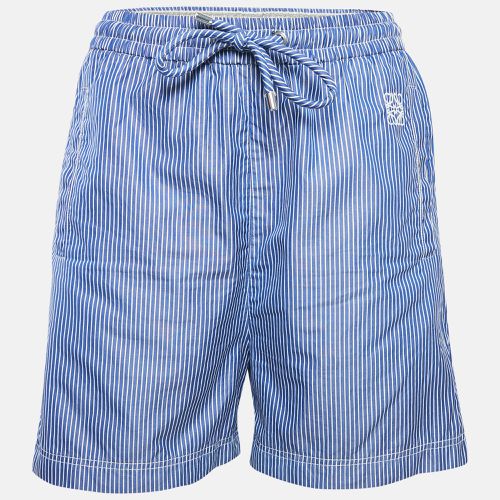 White Striped Cotton Drawstring Shorts S - Loewe - Modalova