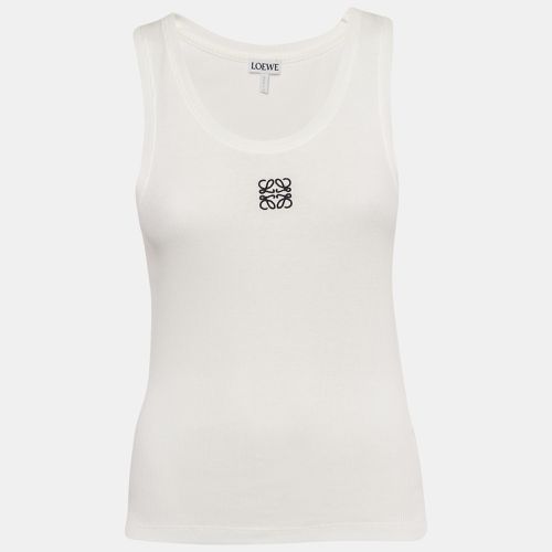 Loewe White Cotton Anagram Embroidered Tank Top M - Loewe - Modalova