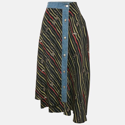 Loewe X Paula's Ibiza Printed Crepe Denim Trimmed Wrap Skirt M - Loewe - Modalova