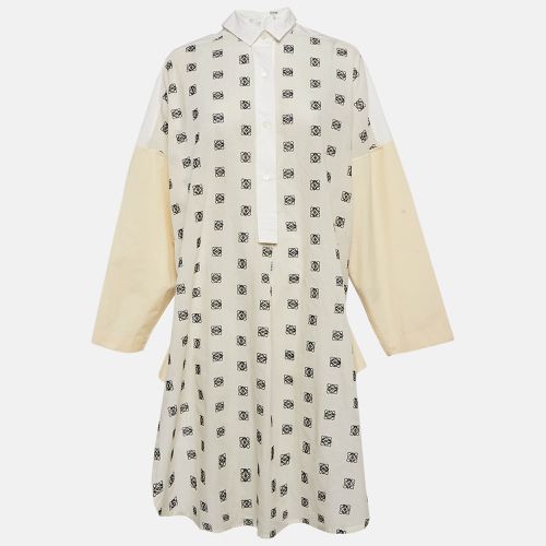 Loewe White Logo Embroidered Cotton Midi Dress M - Loewe - Modalova