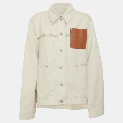 Light Denim Anagram Patch Workwear Jacket M - Loewe - Modalova