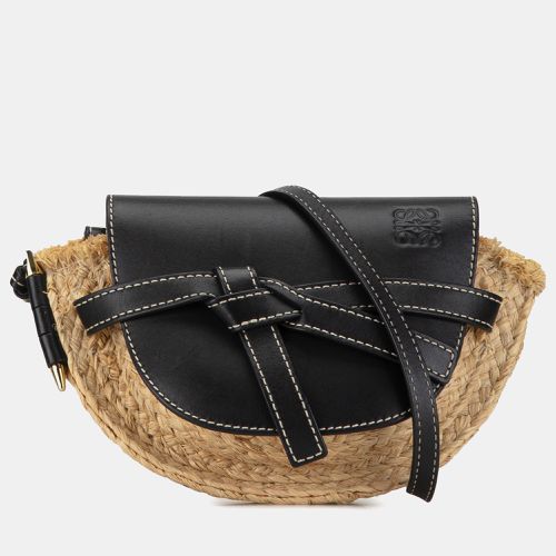 Loewe Beige Mini Raffia Gate Crossbody Bag - Loewe - Modalova