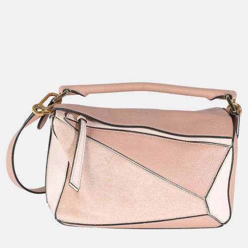 Loewe Pink Suede Calfskin Small Puzzle Bag - Loewe - Modalova