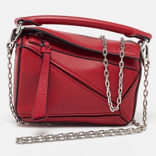 Loewe Red Leather Nano Puzzle Shoulder Bag - Loewe - Modalova