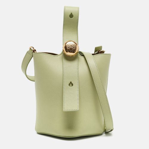 Loewe Light Green Leather Mini Pebble Bucket Bag - Loewe - Modalova