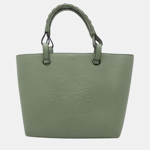 Loewe Green Leather Anagram Tote Bag - Loewe - Modalova