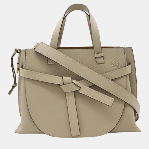 Loewe Light Beige Leather Anagram Gate Bag - Loewe - Modalova