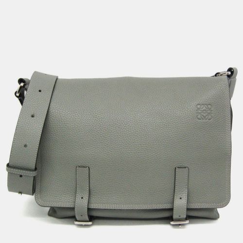 Loewe Military Gray Leather Messenger Bag - Loewe - Modalova