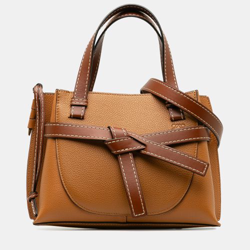 Loewe Brown Leather Loewe Mini Gate Top Handle Satchel - Loewe - Modalova