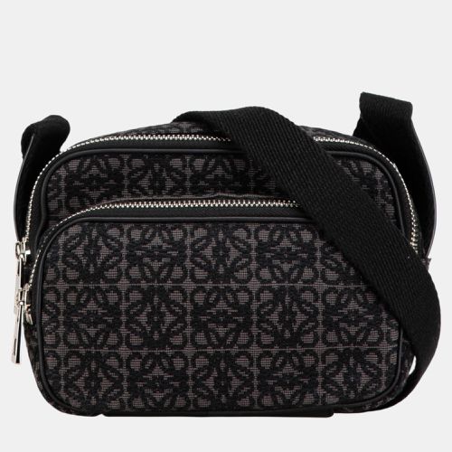 Loewe Black Mini Anagram Jacquard Camera Bag - Loewe - Modalova