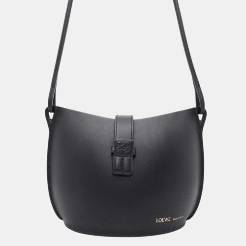 Loewe Black Leather Molded Bucket Shoulder Bag - Loewe - Modalova