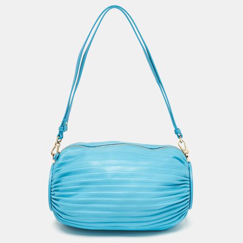 Loewe Light Blue Pleated Leather Bracelet Pouch Bag - Loewe - Modalova