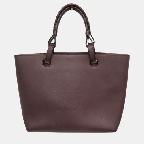 Loewe Wine Anagram Leather Tote Bag - Loewe - Modalova