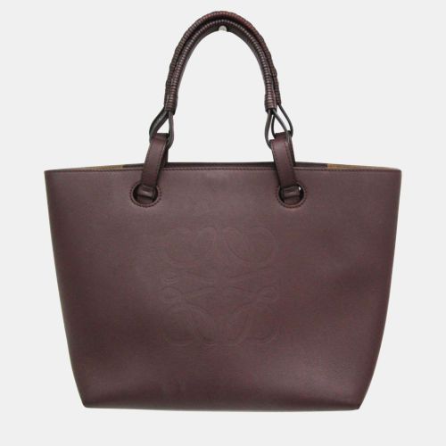 Loewe Wine Leather Anagram Tote Bag - Loewe - Modalova